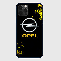 Чехол для iPhone 12 Pro Opel желтые краски, цвет: 3D-черный
