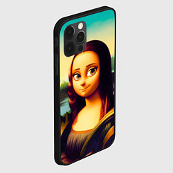 Чехол для iPhone 12 Pro Нейросеть - Мона Лиза в стиле Pixar, цвет: 3D-черный — фото 2