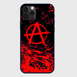 Чехол для iPhone 12 Pro Анархия красные абстрактные краски, цвет: 3D-черный