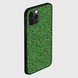 Чехол для iPhone 12 Pro Чёрные и зелёные мазки, цвет: 3D-черный — фото 2