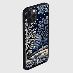 Чехол для iPhone 12 Pro Ледяные узоры нового года, цвет: 3D-черный — фото 2