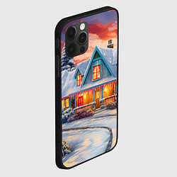 Чехол для iPhone 12 Pro Зимняя сказка снежный пейзаж, цвет: 3D-черный — фото 2