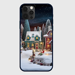 Чехол для iPhone 12 Pro Снежное сияние ночи, цвет: 3D-черный