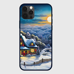 Чехол для iPhone 12 Pro Зимнее волшебство праздника, цвет: 3D-черный