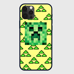 Чехол для iPhone 12 Pro Minecraft creeper game, цвет: 3D-черный