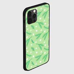 Чехол для iPhone 12 Pro Узор с новогодней еловой ветвью, цвет: 3D-черный — фото 2
