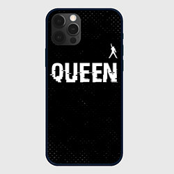 Чехол для iPhone 12 Pro Queen glitch на темном фоне посередине, цвет: 3D-черный