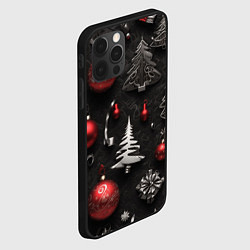 Чехол для iPhone 12 Pro Новогодние игрушки елочные, цвет: 3D-черный — фото 2