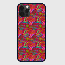 Чехол для iPhone 12 Pro Сетчатый разноцветный узор, цвет: 3D-черный