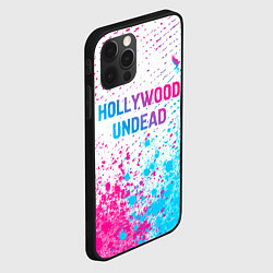 Чехол для iPhone 12 Pro Hollywood Undead neon gradient style посередине, цвет: 3D-черный — фото 2