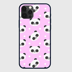 Чехол для iPhone 12 Pro Милая улыбающаяся панда, цвет: 3D-черный
