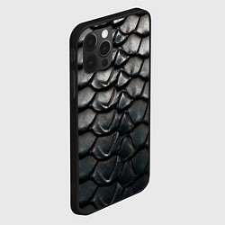 Чехол для iPhone 12 Pro Текстура черного дракона, цвет: 3D-черный — фото 2