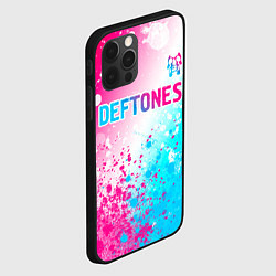 Чехол для iPhone 12 Pro Deftones neon gradient style посередине, цвет: 3D-черный — фото 2