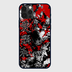 Чехол для iPhone 12 Pro Японский стиль иероглифы, цвет: 3D-черный