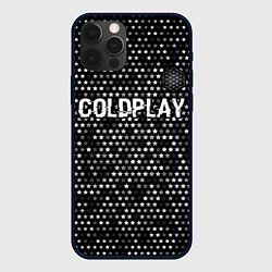 Чехол для iPhone 12 Pro Coldplay glitch на темном фоне посередине, цвет: 3D-черный