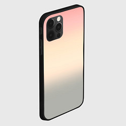 Чехол для iPhone 12 Pro Персиковый и серый градиент, цвет: 3D-черный — фото 2