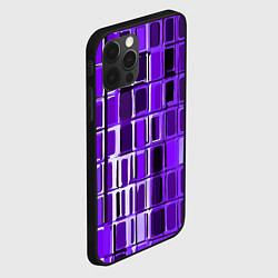 Чехол для iPhone 12 Pro Фиолетовые прямоугольники, цвет: 3D-черный — фото 2
