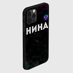 Чехол для iPhone 12 Pro Нина и неоновый герб России посередине, цвет: 3D-черный — фото 2