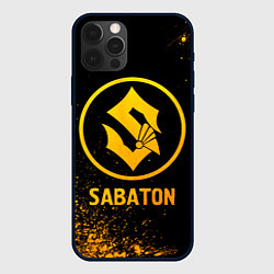Чехол для iPhone 12 Pro Sabaton - gold gradient, цвет: 3D-черный