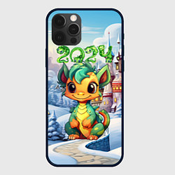 Чехол для iPhone 12 Pro Крошечный дракон зимы, цвет: 3D-черный