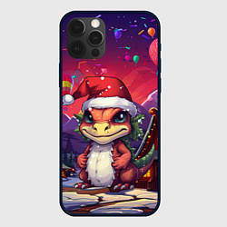 Чехол для iPhone 12 Pro Маленький новогодний милый дракон 2024, цвет: 3D-черный