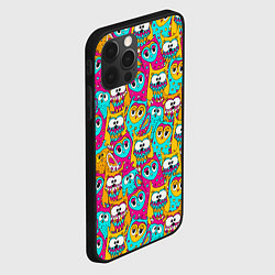 Чехол для iPhone 12 Pro Разноцветные совы, цвет: 3D-черный — фото 2