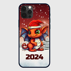 Чехол для iPhone 12 Pro Символ нового 2024 года маленький дракон, цвет: 3D-черный