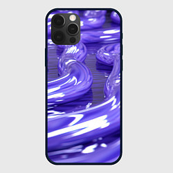 Чехол для iPhone 12 Pro Фиолетовая вязкая абстракция, цвет: 3D-черный