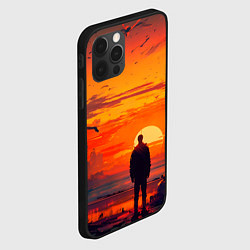 Чехол для iPhone 12 Pro Закат в пустынном городе, цвет: 3D-черный — фото 2
