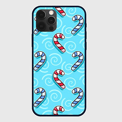 Чехол для iPhone 12 Pro Новогодний леденец трость, цвет: 3D-черный