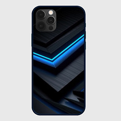 Чехол для iPhone 12 Pro Голубая абстракция, цвет: 3D-черный
