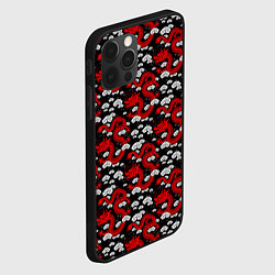Чехол для iPhone 12 Pro Красный дракон на черном фоне, цвет: 3D-черный — фото 2