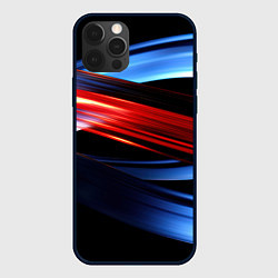 Чехол для iPhone 12 Pro Синяя и красная абстракция, цвет: 3D-черный