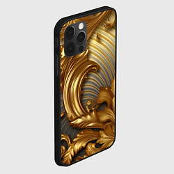 Чехол для iPhone 12 Pro Золотая текстура и абстракции, цвет: 3D-черный — фото 2