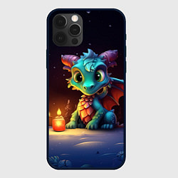 Чехол для iPhone 12 Pro Новогодний волшебный дракон, цвет: 3D-черный