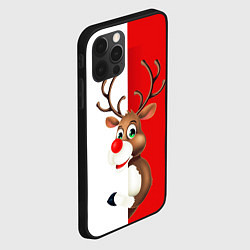 Чехол для iPhone 12 Pro Christmas deer art, цвет: 3D-черный — фото 2