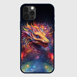 Чехол для iPhone 12 Pro Космический дракон - символ года, цвет: 3D-черный