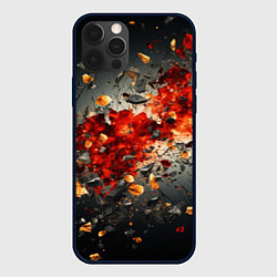 Чехол для iPhone 12 Pro Желтые и черные осколки после взрыва, цвет: 3D-черный