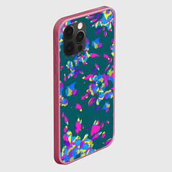 Чехол для iPhone 12 Pro Абстрактные лепестки, цвет: 3D-малиновый — фото 2