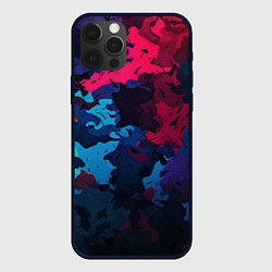 Чехол для iPhone 12 Pro Хаотичный яркий камуфляж, цвет: 3D-черный