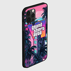 Чехол для iPhone 12 Pro GTA 6 Vice logo, цвет: 3D-черный — фото 2