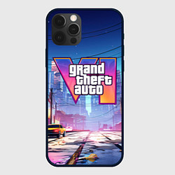 Чехол для iPhone 12 Pro GTA 6 неоновый город, цвет: 3D-черный