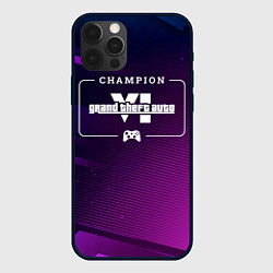 Чехол для iPhone 12 Pro GTA6 gaming champion: рамка с лого и джойстиком на, цвет: 3D-черный