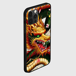 Чехол для iPhone 12 Pro Морда японского дракона - ирезуми, цвет: 3D-черный — фото 2