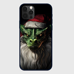 Чехол для iPhone 12 Pro Санта дракон 2024, цвет: 3D-черный