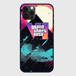 Чехол для iPhone 12 Pro GTA 6 logo retro, цвет: 3D-черный