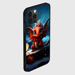 Чехол для iPhone 12 Pro Милый дракошка со светящимся шариком, цвет: 3D-черный — фото 2