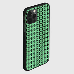 Чехол для iPhone 12 Pro Чёрные узоры на зелёном, цвет: 3D-черный — фото 2