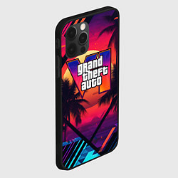 Чехол для iPhone 12 Pro GTA 6 аbstract logo, цвет: 3D-черный — фото 2
