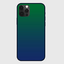 Чехол для iPhone 12 Pro Темно-зеленый и синий градиент, цвет: 3D-черный